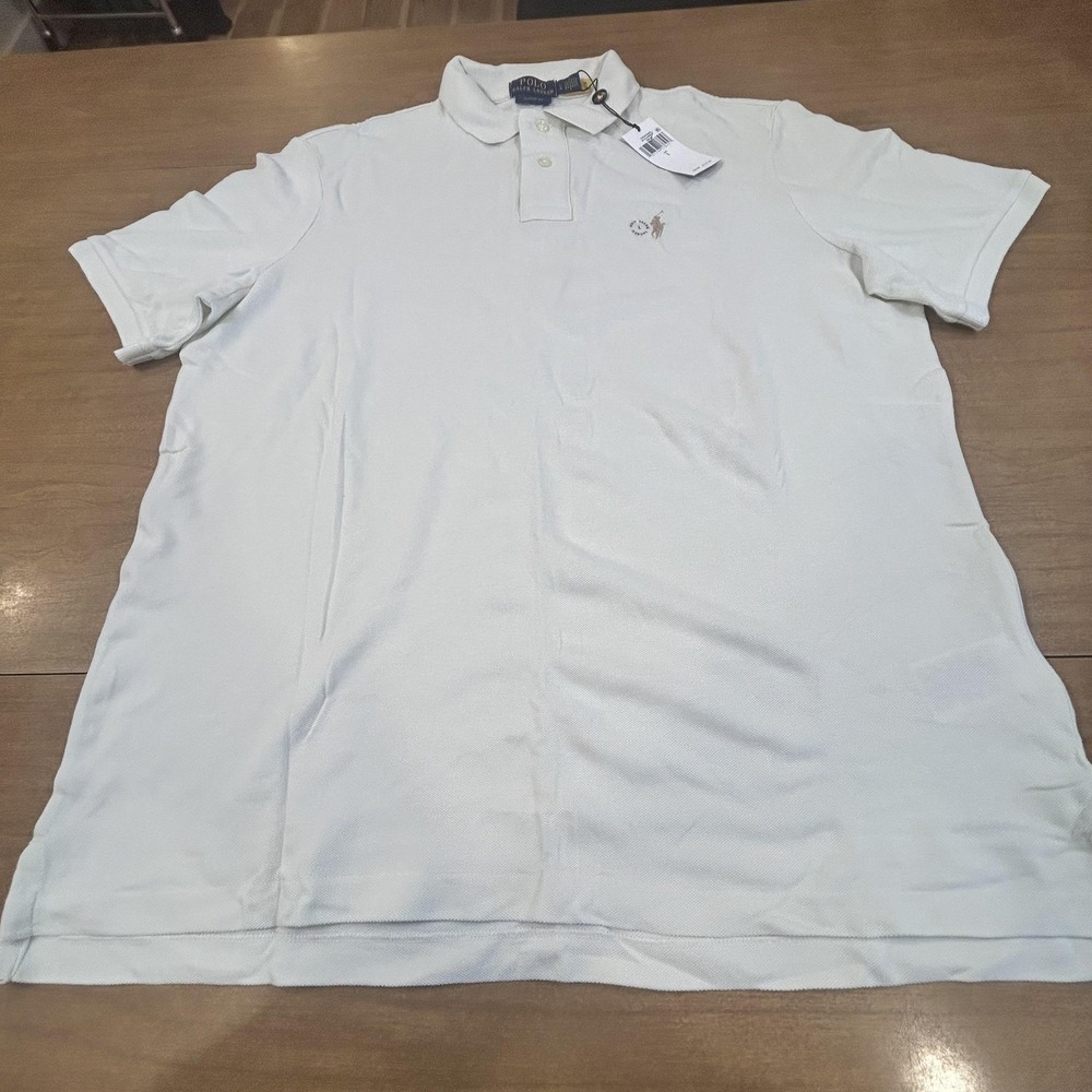 Polo Ralph Lauren Polo Shirt Mens L White Classic Fit Knit Cotton Pony NWT *SPOT